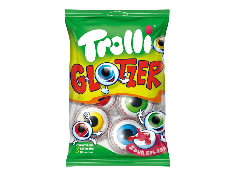 Trolli Glotzer hapanvaahtokarkkisilmät vihreässä pussissa