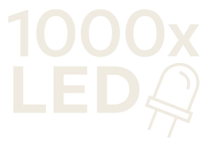 1000x LED-sinetti hehkulampun kuvakkeella.