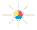 CMYK-värisinetti valonsäteillä mustalla taustalla.
