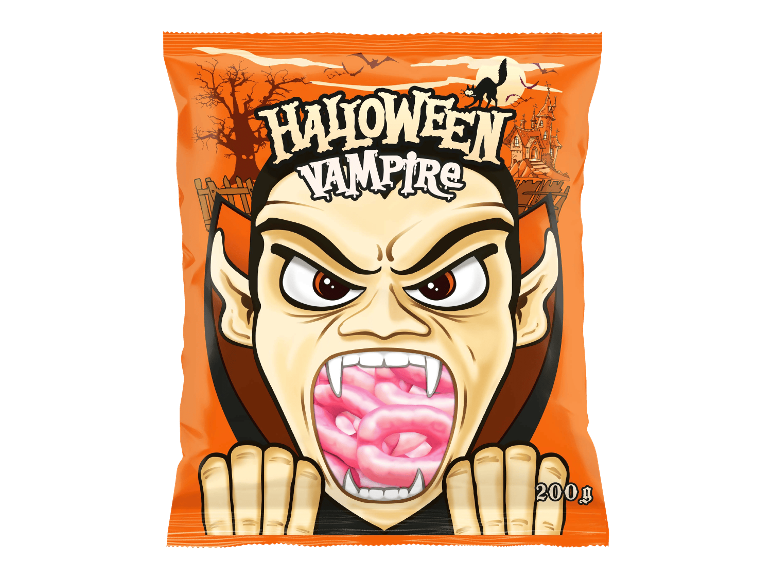 Pussi Halloween-vaahtokarkkeja Vampyyrin hampaat 200 g