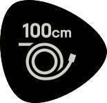 Merkki: 100 cm kaapelin pituus.
