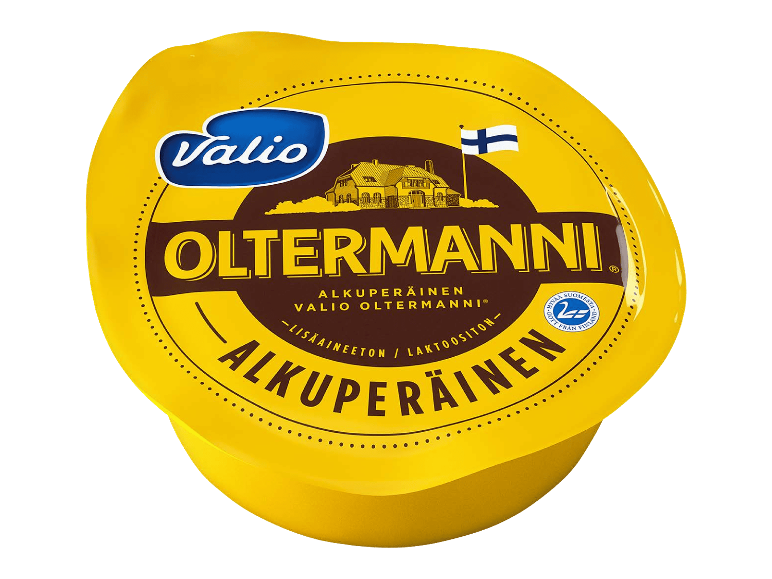 Pakkaus suomalaista juustoa, lisäaineeton ja laktoositon