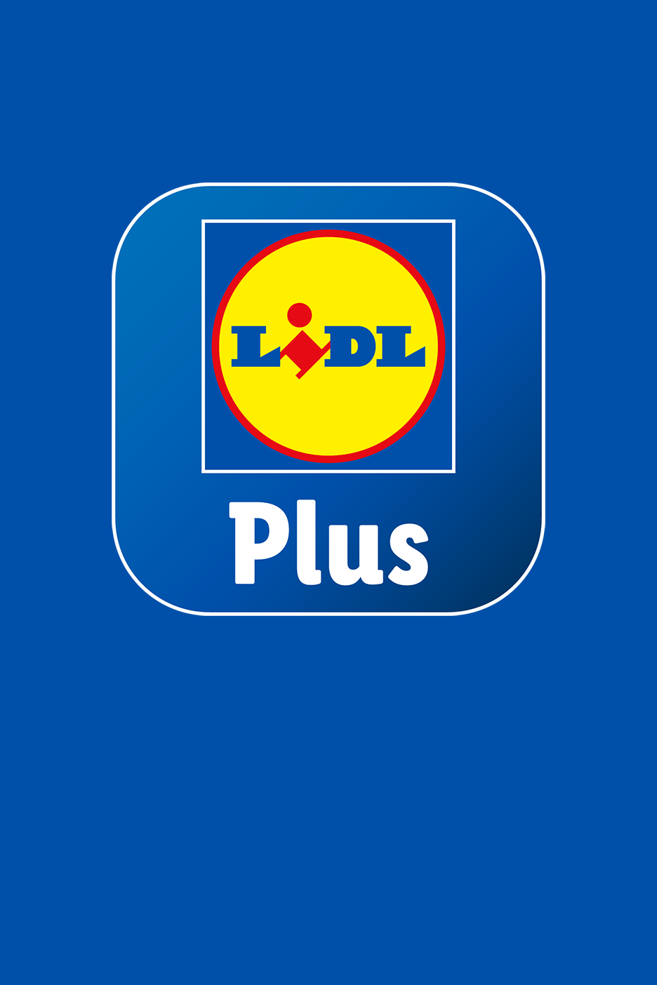 Lidl Plus -sovelluksen logo sinisellä taustalla.