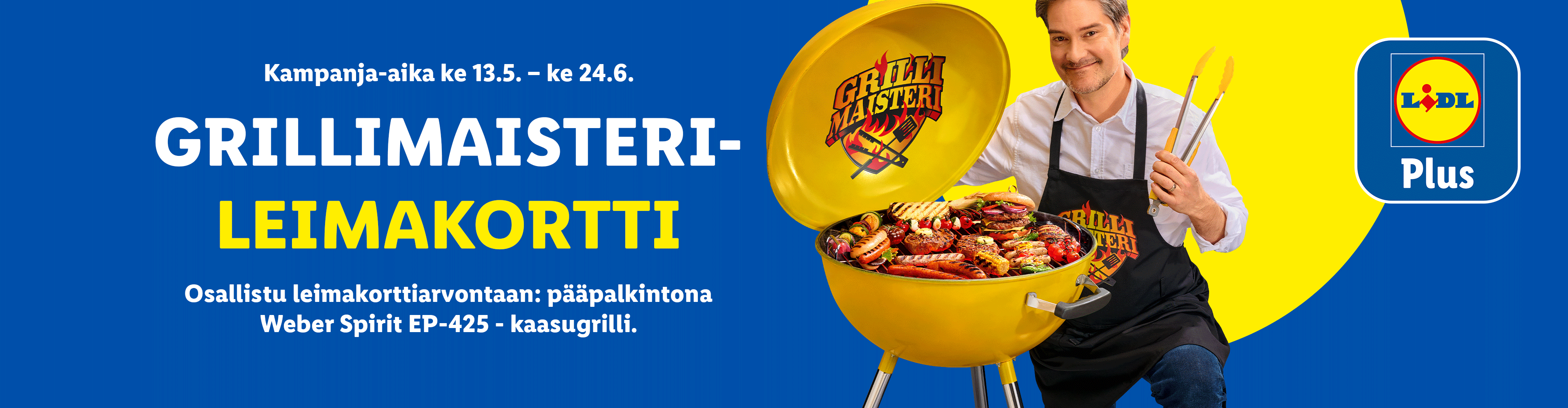 Grillimaisteri-leimakortti. Osallistu arvontaan: pääpalkintona Weber Spirit EP-425 -kaasugrilli.