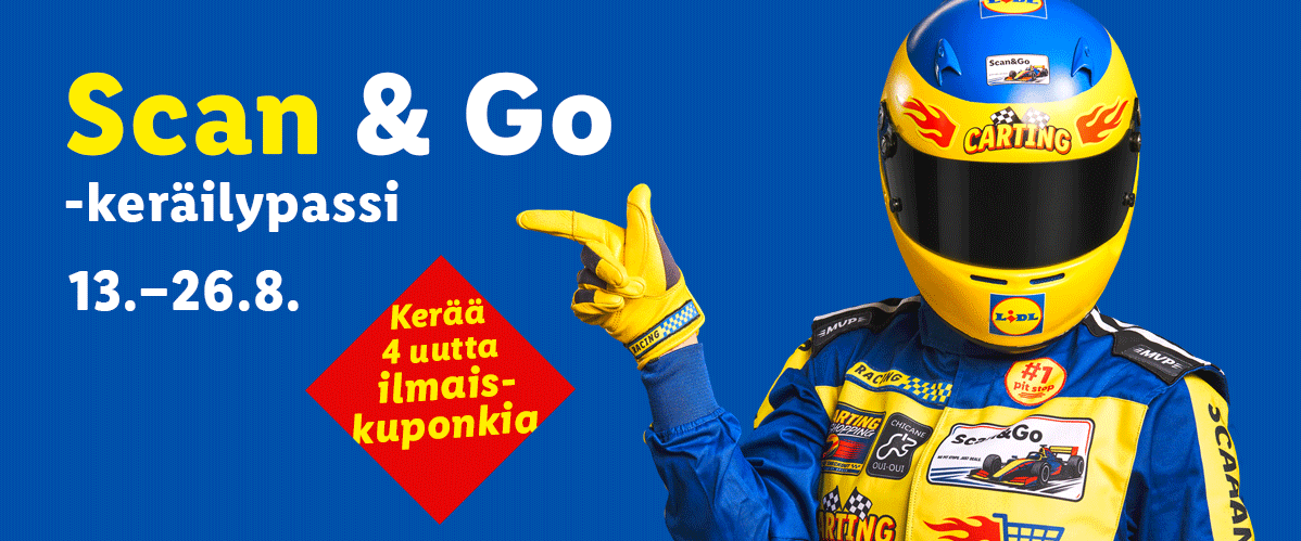 Scan & Go -keräilypassi 13.–26.8. Kerää 4 uutta ilmaiskupongia.
