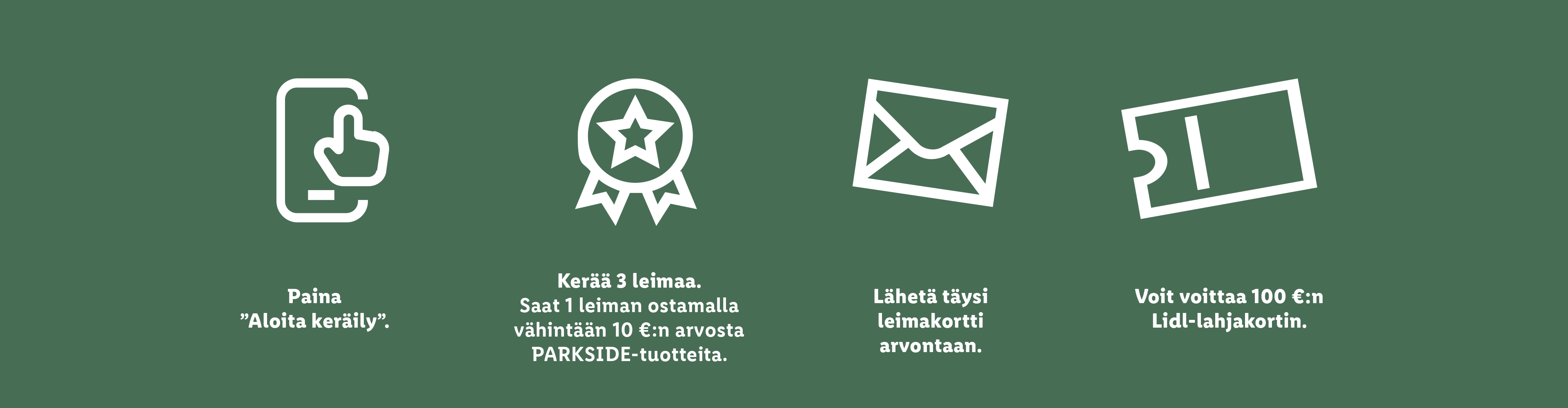 Lidlin kampanja, jossa kerätään leimoja ja voi voittaa lahjakortin.