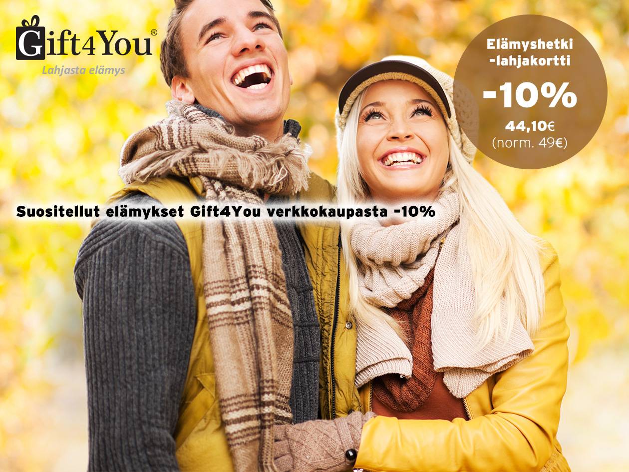 Gift4You elämyshetki -lahjakortti 10 %