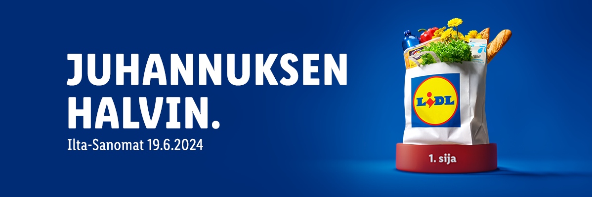 Lidl-ostokassi, Juhannuksen Halvin tarjous.