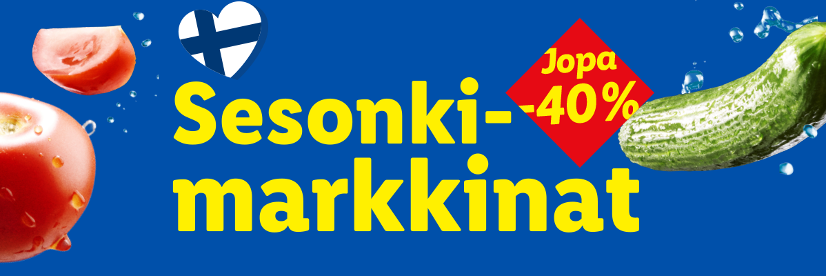 Sesongin tomaatteja ja kurkkua, jopa -40% alennuksella. Suomalainen sydän.