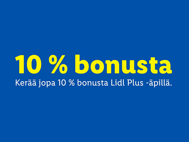 10 % bonusta Lidl Plus -sovelluksella