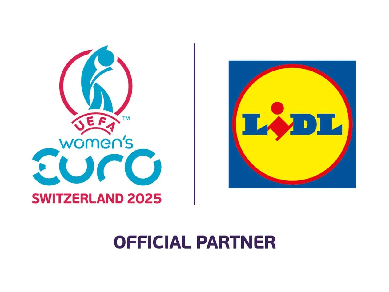 UEFA Naisten EM-kilpailut 2025 Sveitsissä, virallinen yhteistyökumppani Lidl.